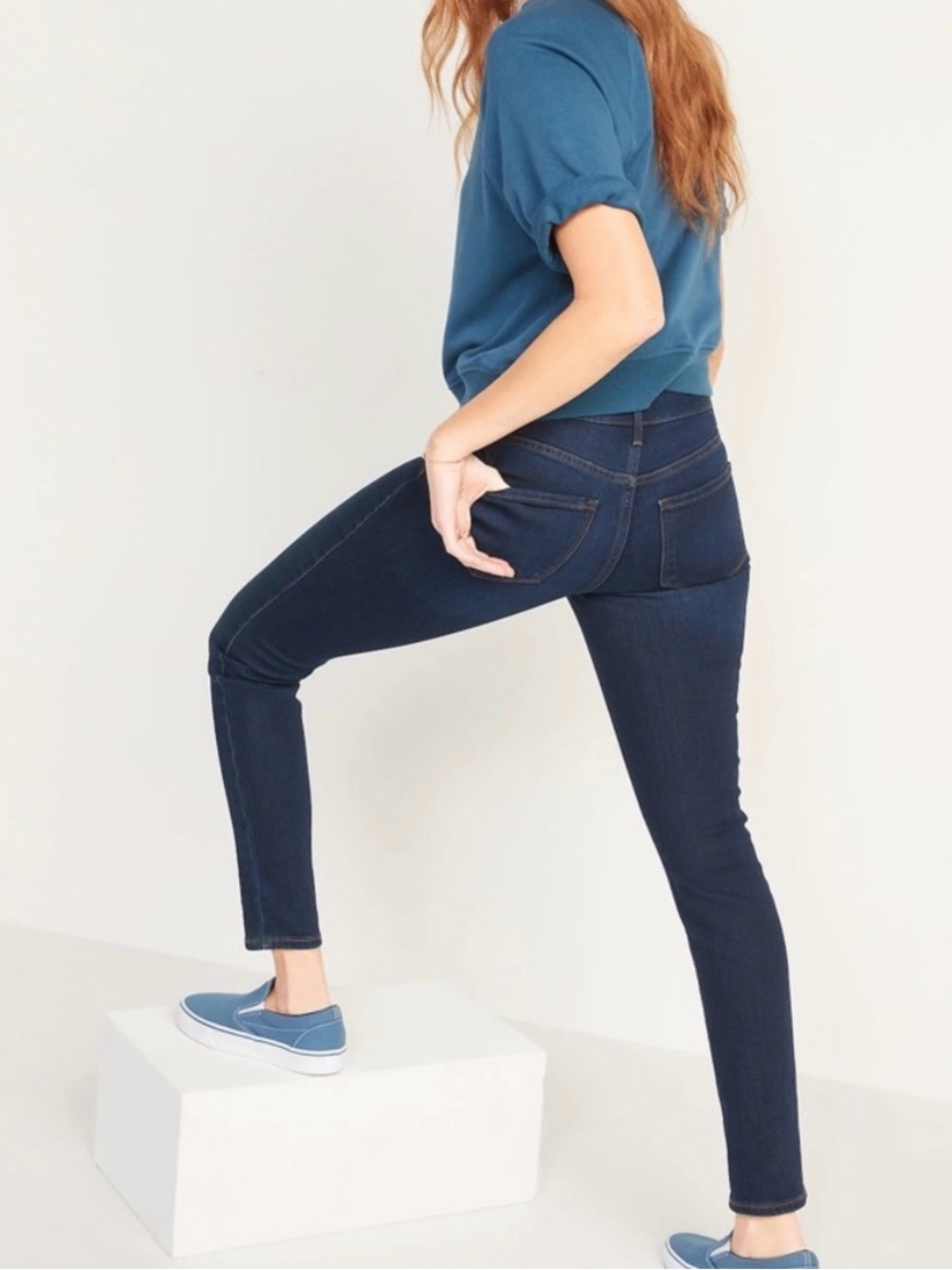 old navy mid rise pop icon skinny jeans size 10 Long